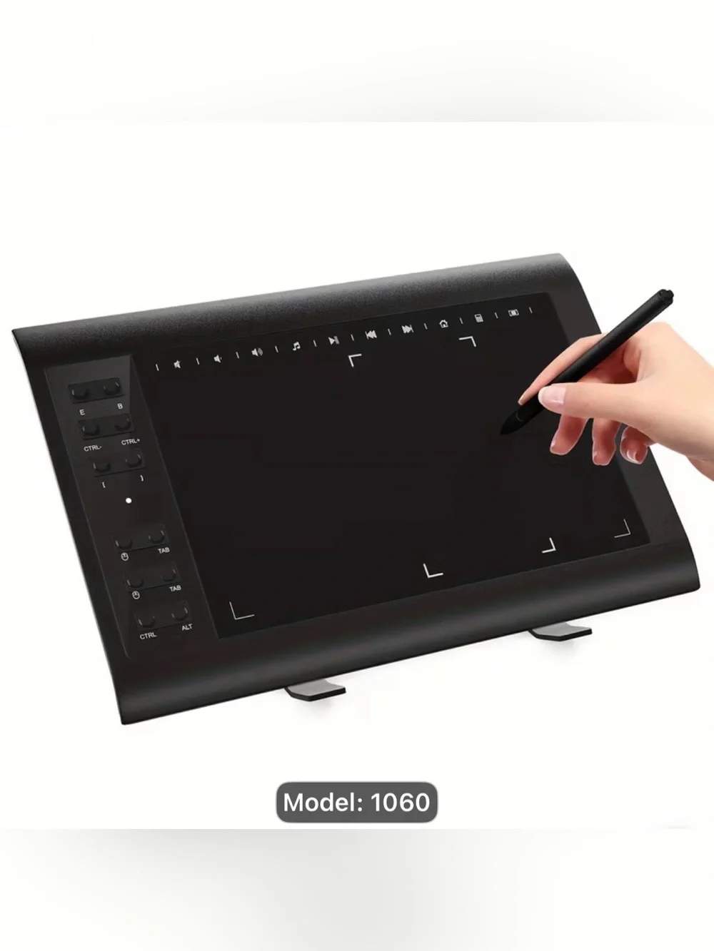 Graphics Drawing Tablet with Stylus - Black (Model 1060)